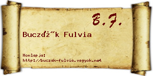 Buczák Fulvia névjegykártya